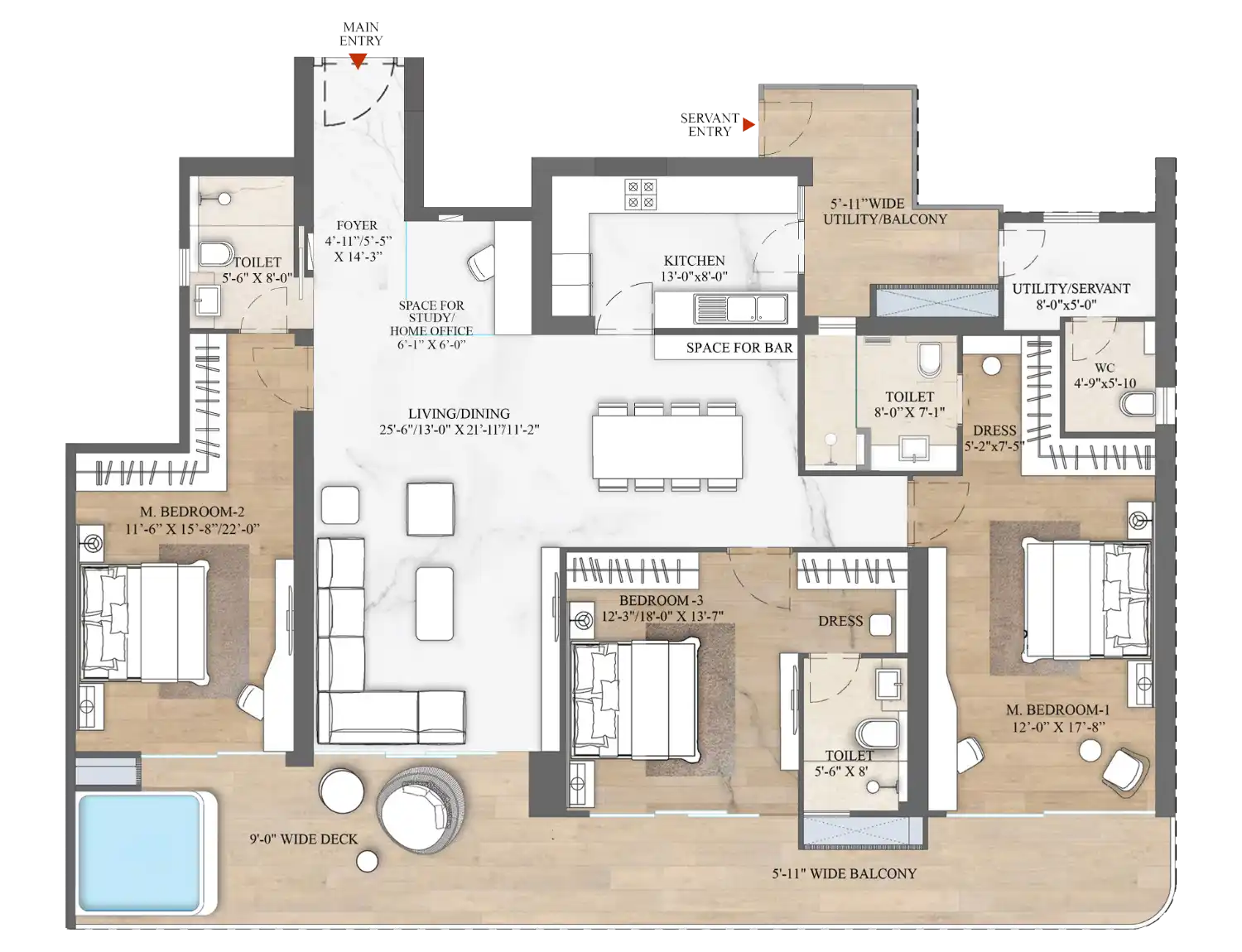 4 BHK(3755 Sq.Ft.)